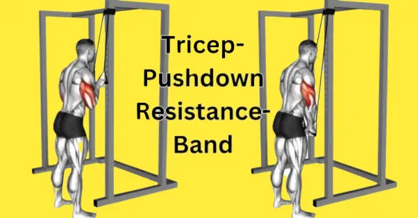 5 Best and Effective Tricep workouts with resistance bands: triceps pulldown